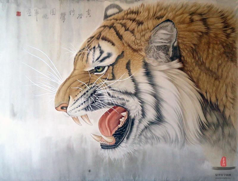 刘晓军动物画 《空谷传声图》